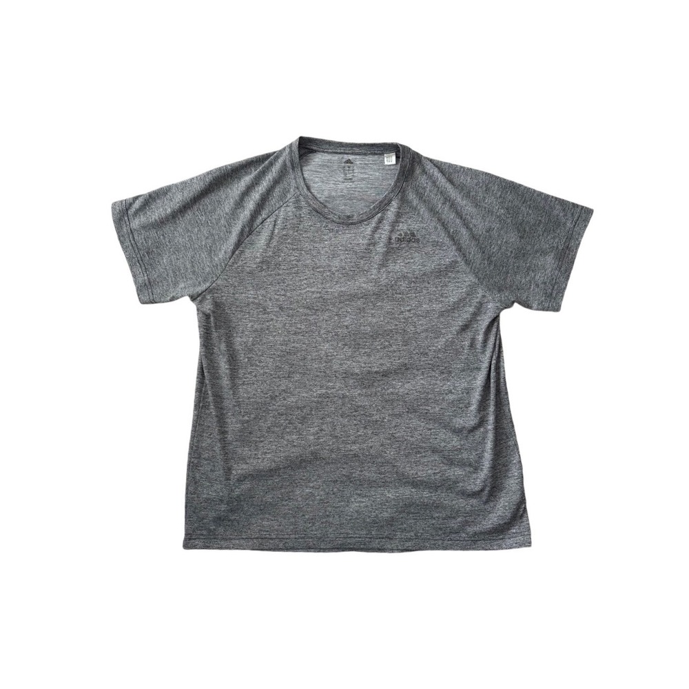 ADIDAS Training Tee Mens L Gray Climalite BK0933 Short Sleeve Athletic Shirt